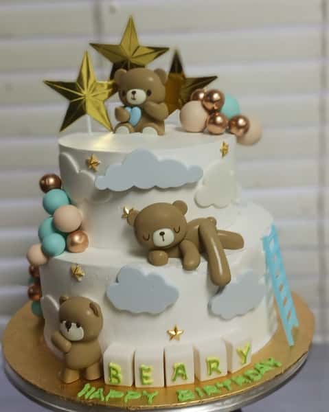 bear theme cake from Chennai Cafe
