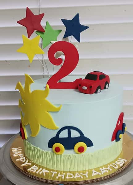 cars theme cake from chennai cafe