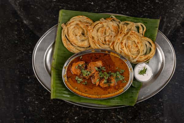 Parotta With Chicken Salna