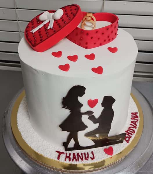 Wedding anniversary theme cake from Chennai Cafe