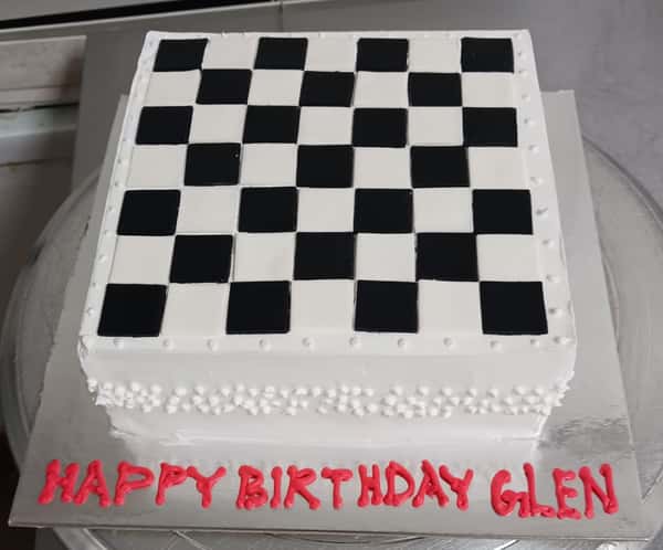 Chess theme cake from Chennai Cafe