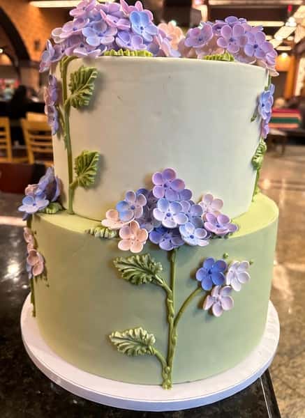 Vegan flower full view Wedding cake from Chennai Cafe