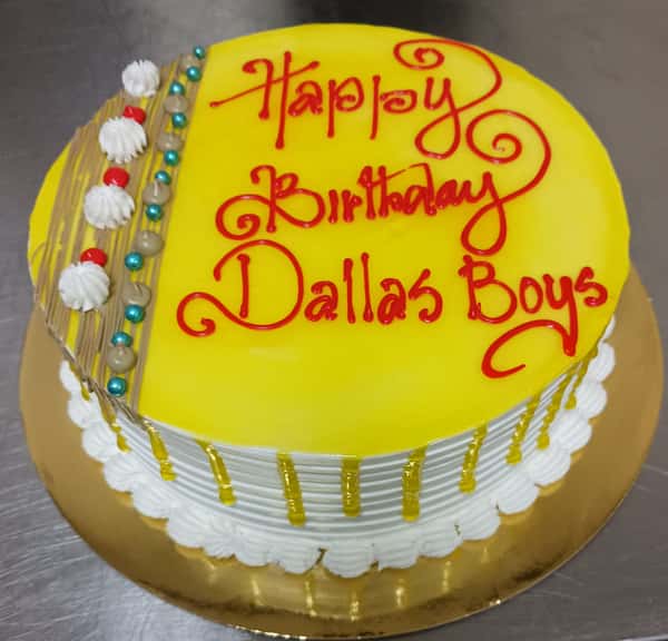 Mango birthday cake from Chennai Cafe 