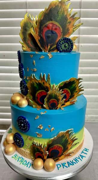 peacock cake from Chennai Cafe