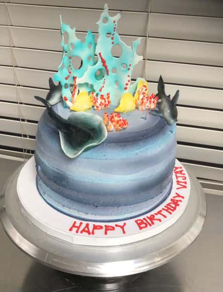 Aquarium custom theme cake from Chennai Cafe