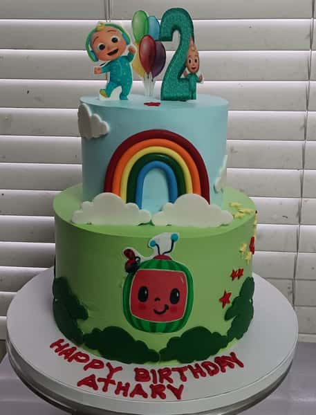 raibow pumkin theme cake from Chennai Cafe