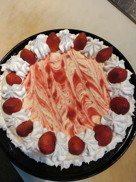 Strawberry Vanilla Cheesecake Ice Cream Cake