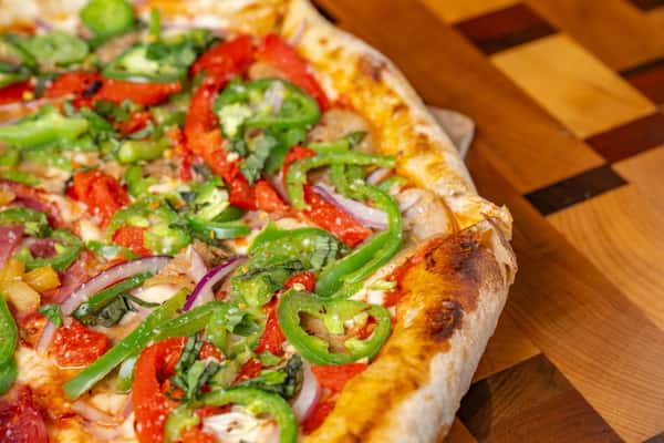 14" VEGAN SAUSAGE & PEPPERS