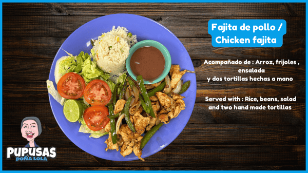Chicken fajita fajita, de pollo, healthy food , Salvadorean food
