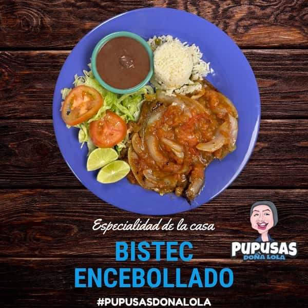 bistec encebollado