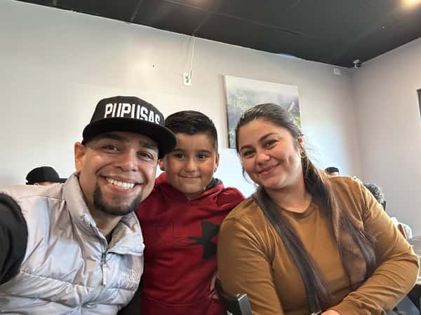 Family inside the restaurant