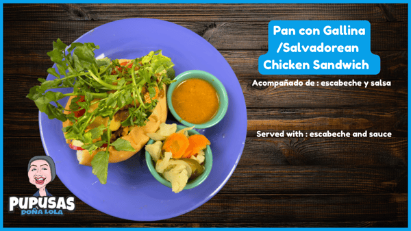 Pan con gallina , salvadorean sanwich , panes can pollo