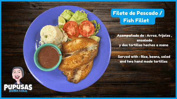 Fish filete, seafood, filete a la plancha