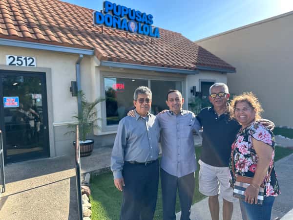 Family outside of the restaurant