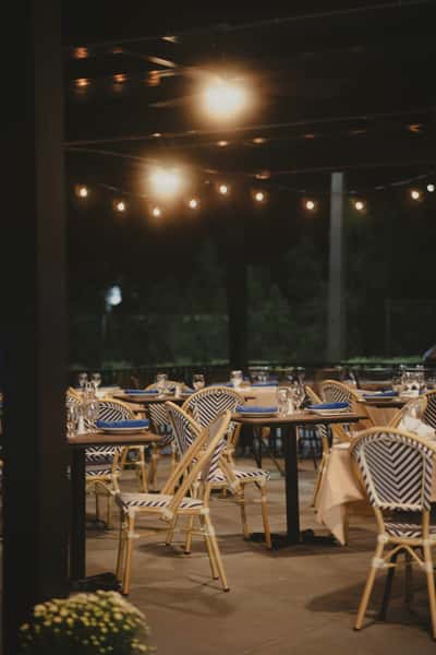 Patio at night