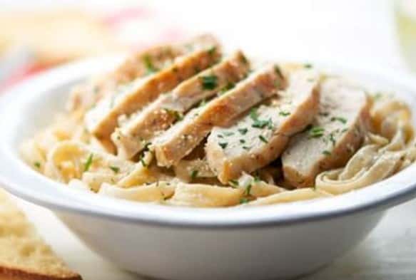 Chicken Alfredo and Breadsticks