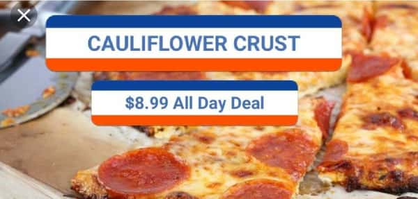 10" Cauliflower Crust One Topping Pizza & Drink Special