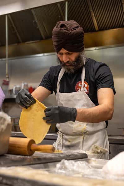 working in the kitchen