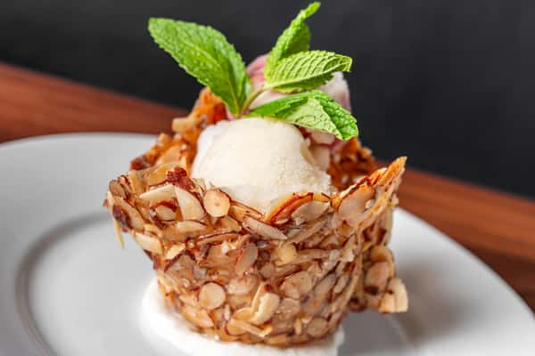 Sorbet Trio in Almond Basket