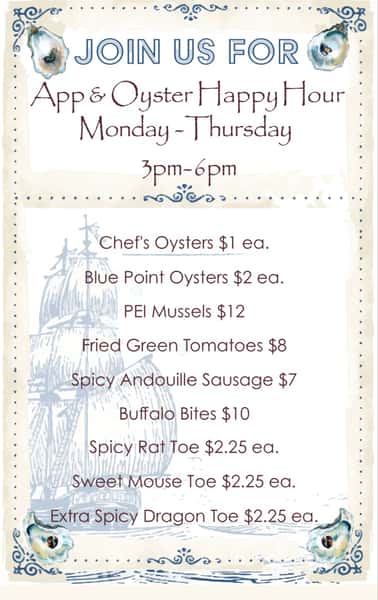 Updated hours & oysters