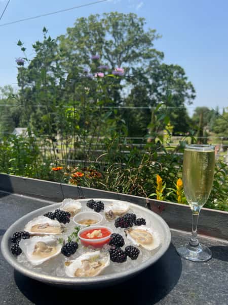Just like blackberries, these Blackberry oysters from PEI, Canada are sweet and plump! Enjoy them with some bubbly or on their own, they're sure to be delicious. Ask your server about our variety of specialty oysters this weekend!