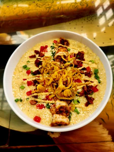 Blackened Shrimp n' Grits Platter