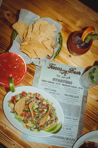 top view of the menu