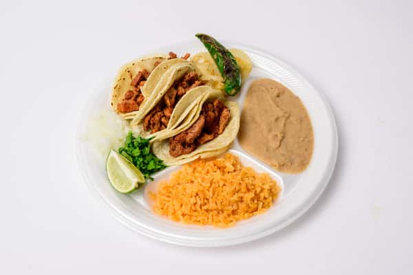 3 TACO PLATE CORN (Tortilla de Maiz)