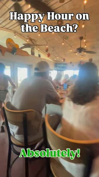 Awesome way to celebrate the end of a Monday! #happyhour on the #beach -Lindsay behind the bar tonight and the best staff on the beach. Grab some #buffalowings and one of our amazing #cocktails and enjoy #staugustinebeach and a sunset!