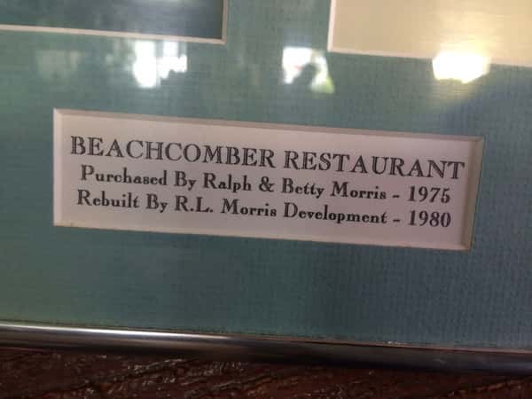 beachcomber restaurant - purchased by ralph & better morris in 1975; rebuilt by RL Morris Development in 1980