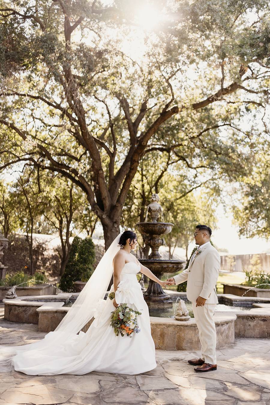 Portrait of a couple on the historic mill grounds