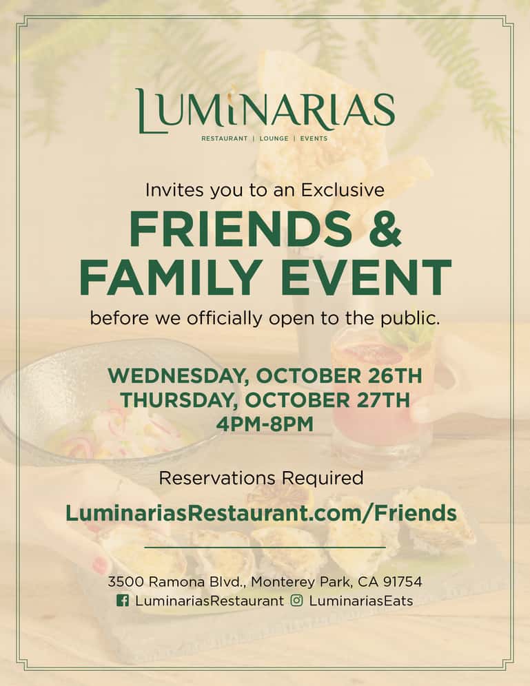 Friends & Family Invitation Luminarias Restaurant and Special Events