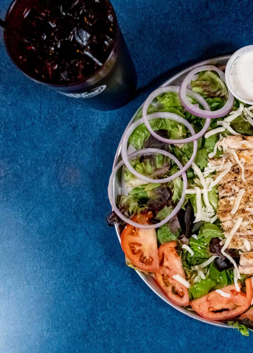 Salad and coke