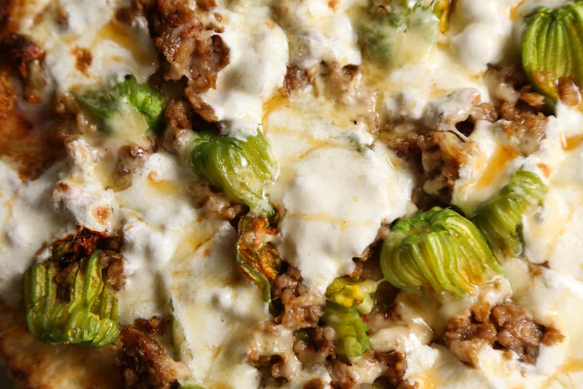 Sausage & Squash Blossoms