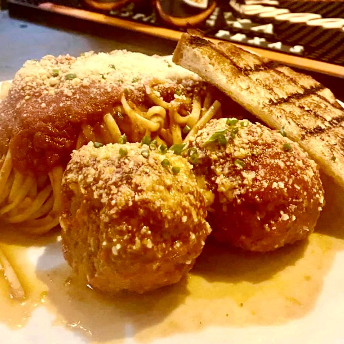 Spaghetti and meatballs