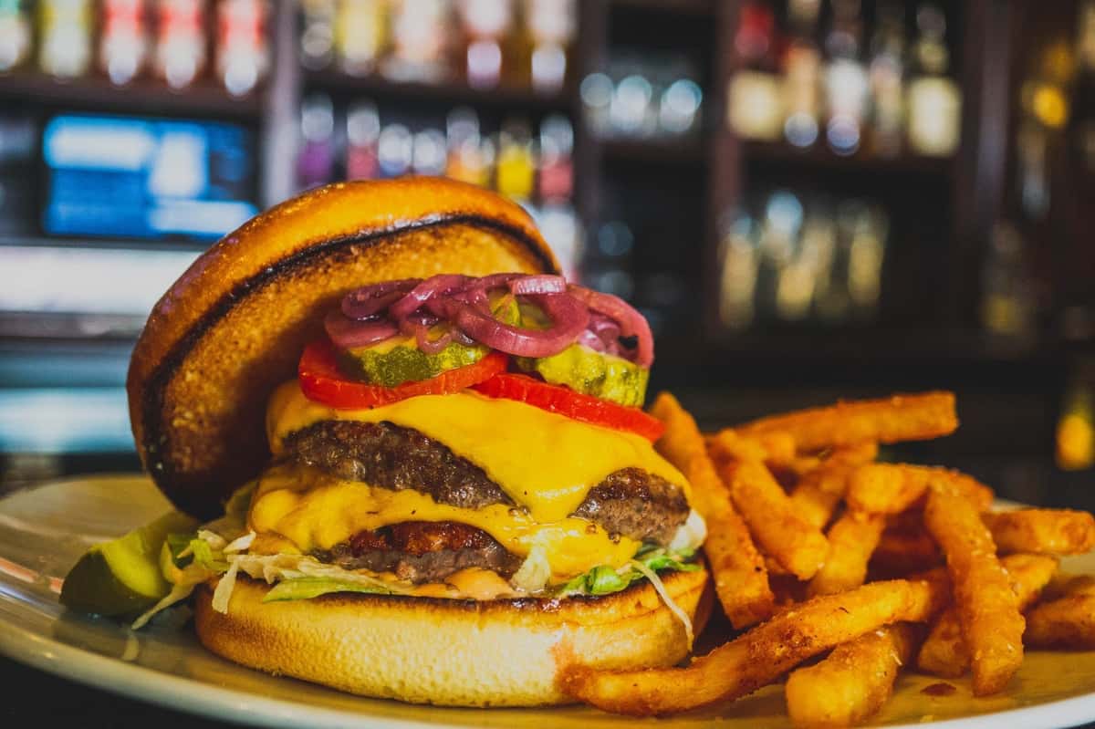 Cheeseburger and fries