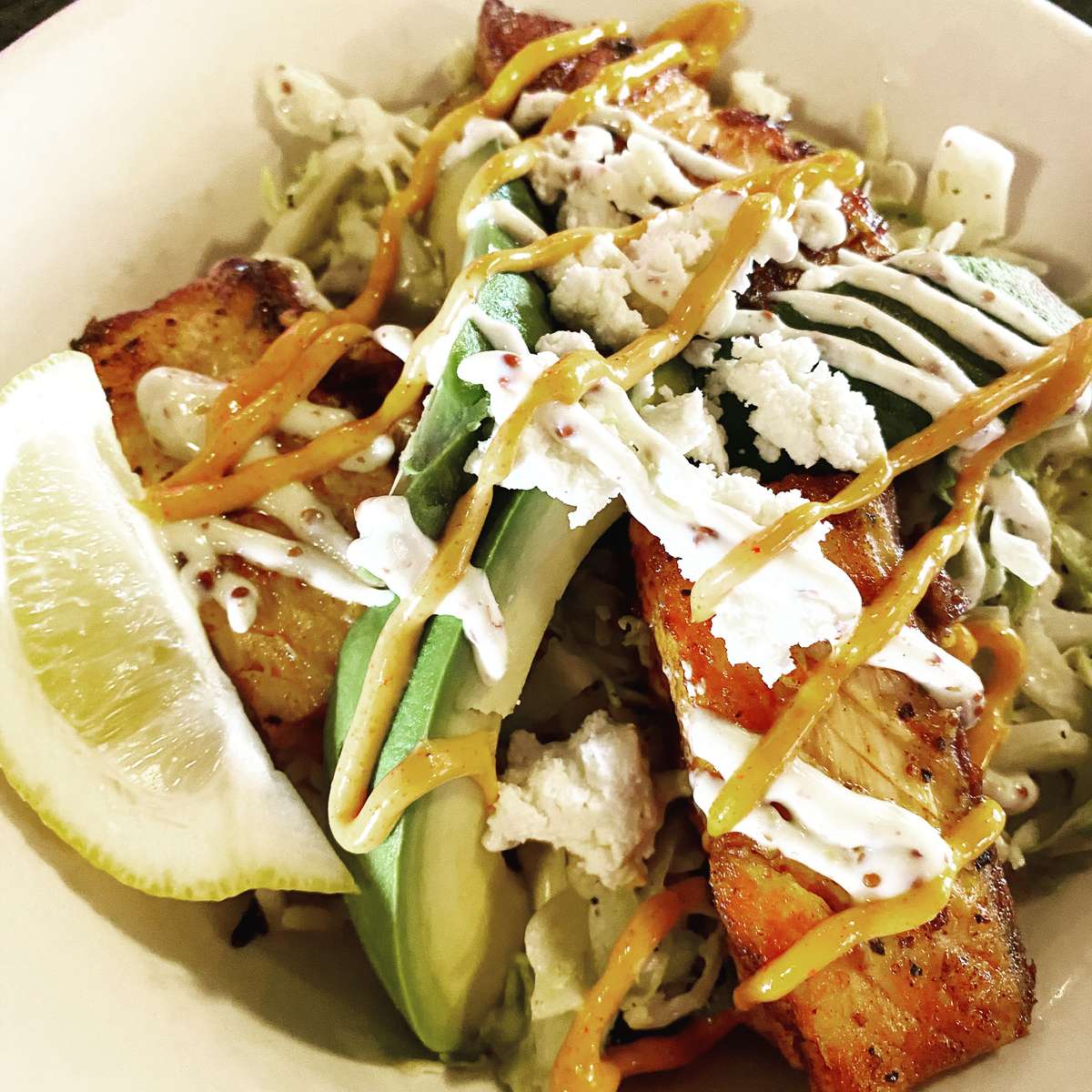 Salmon Avocado Ancho Chili Bowl