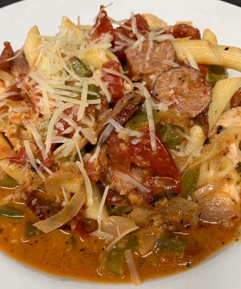 Spicy Chicken & Sausage Creole Pasta