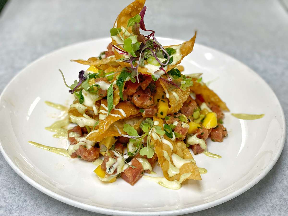 Tuna Wonton Nachos