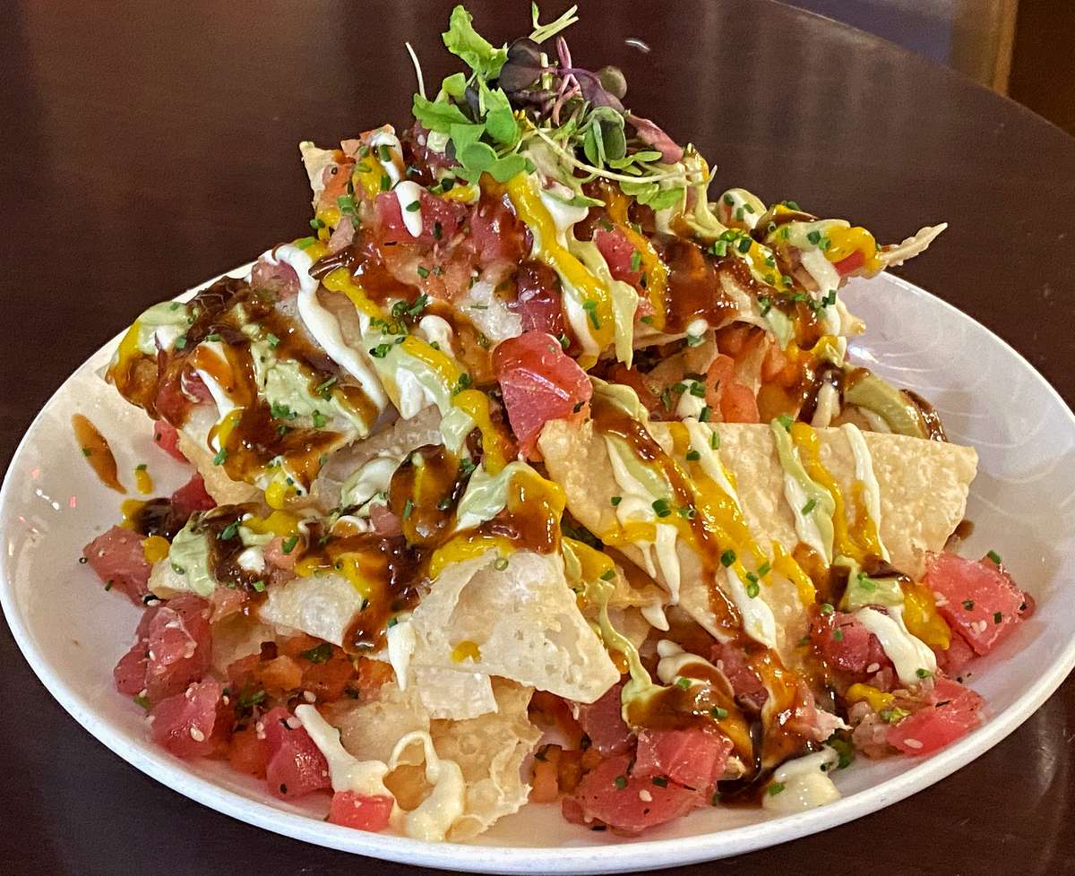 Tuna Wonton Nachos