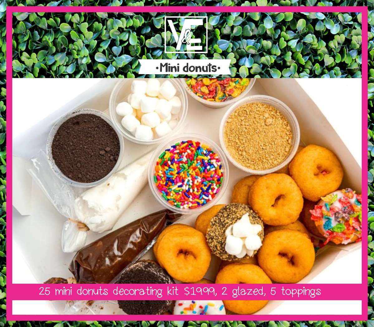 25 Mini Donuts Decorating Kit