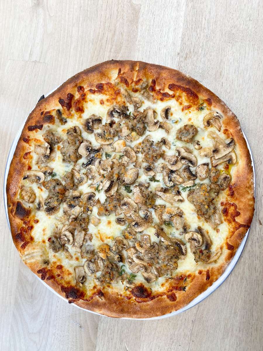 Mushroom & Sausage Pizza - The Marshal