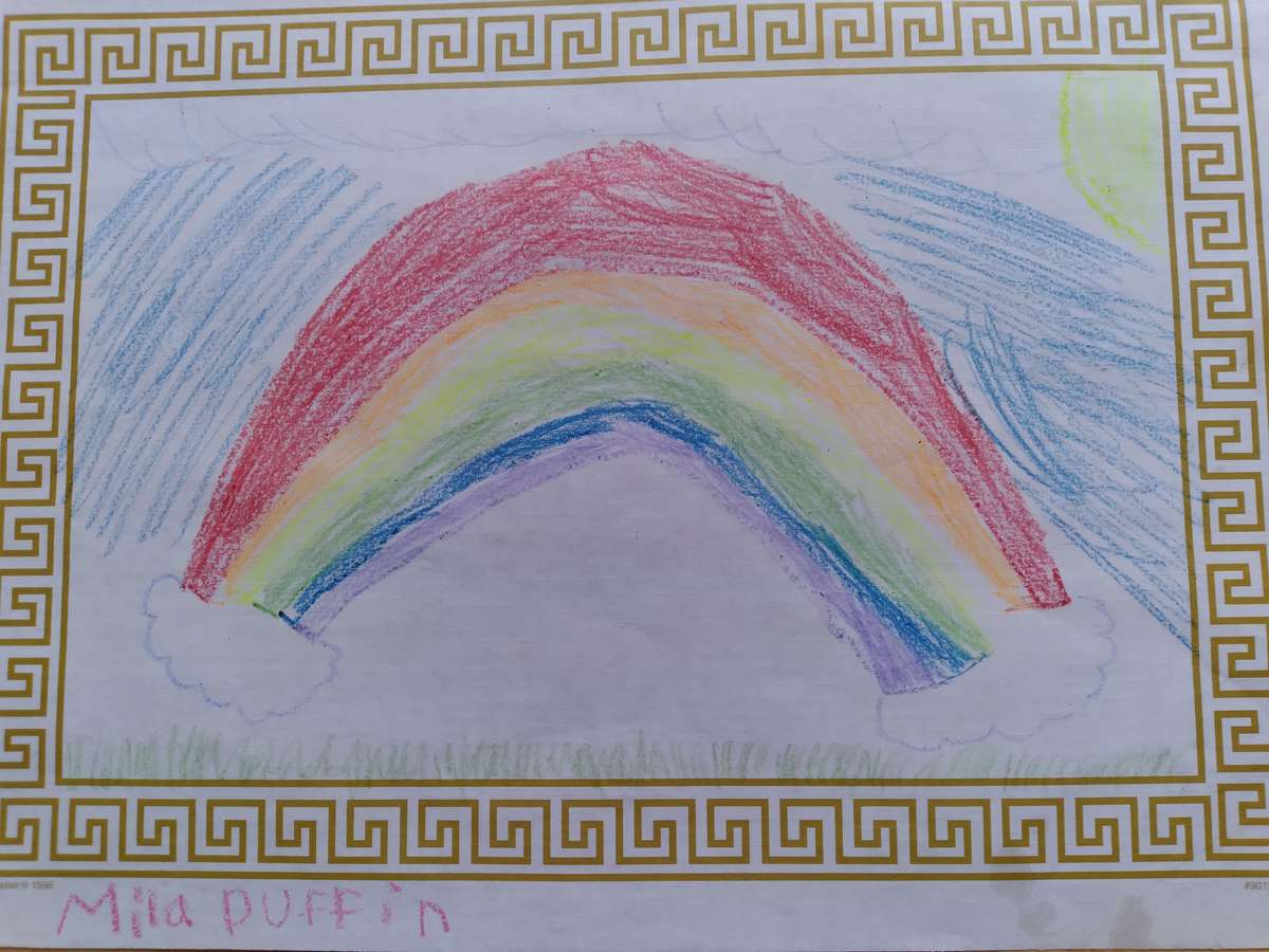 Rainbow art placemat