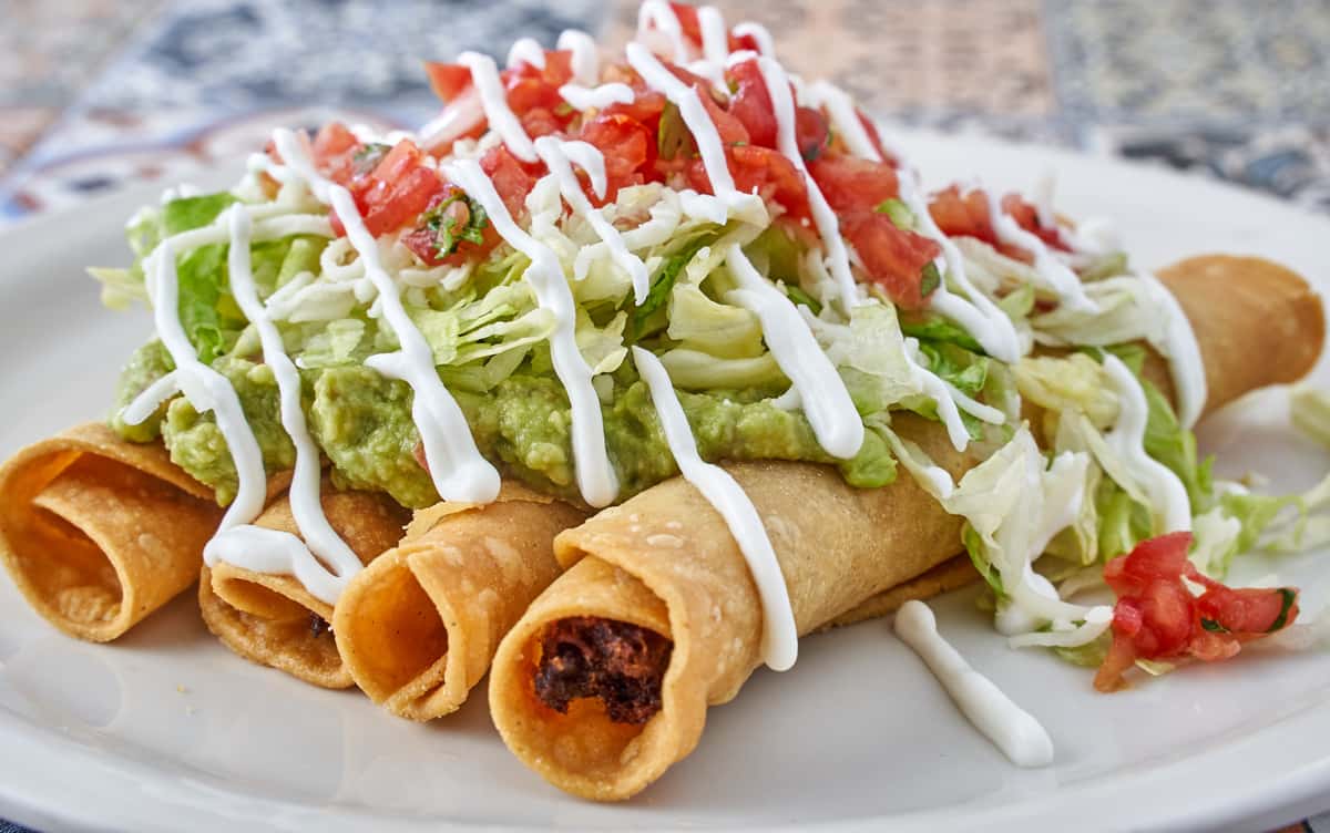 Rolled Taquitos Menu Just Tacos and More Mexican Restaurant in