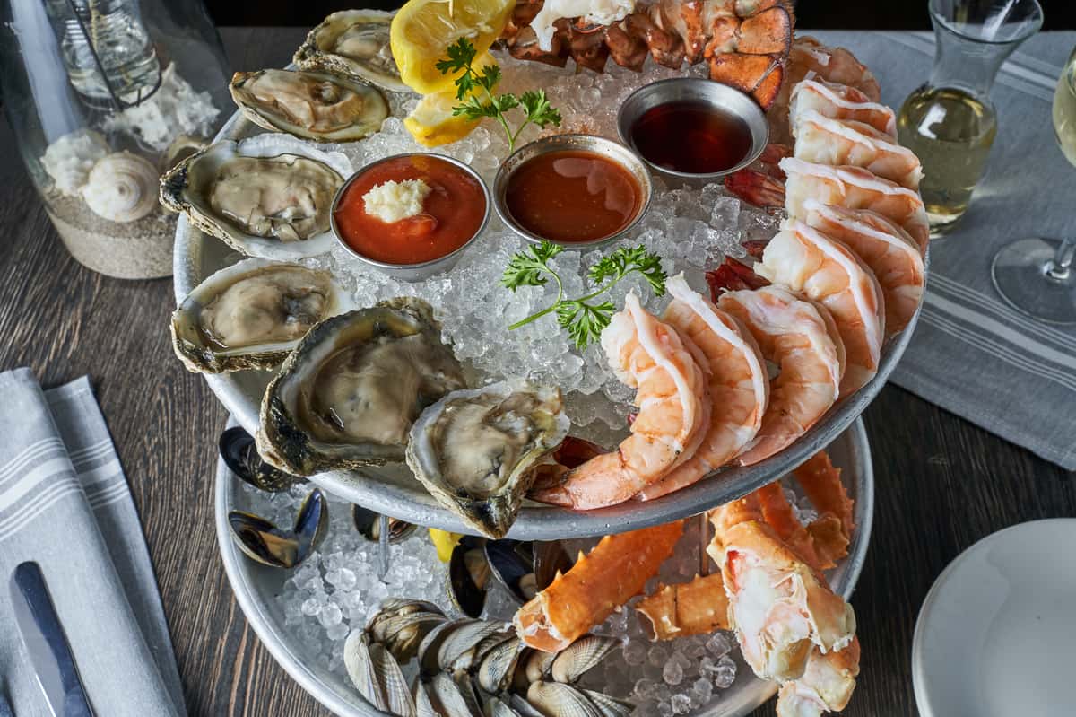 Oysters with Shrimp and Crab Legs
