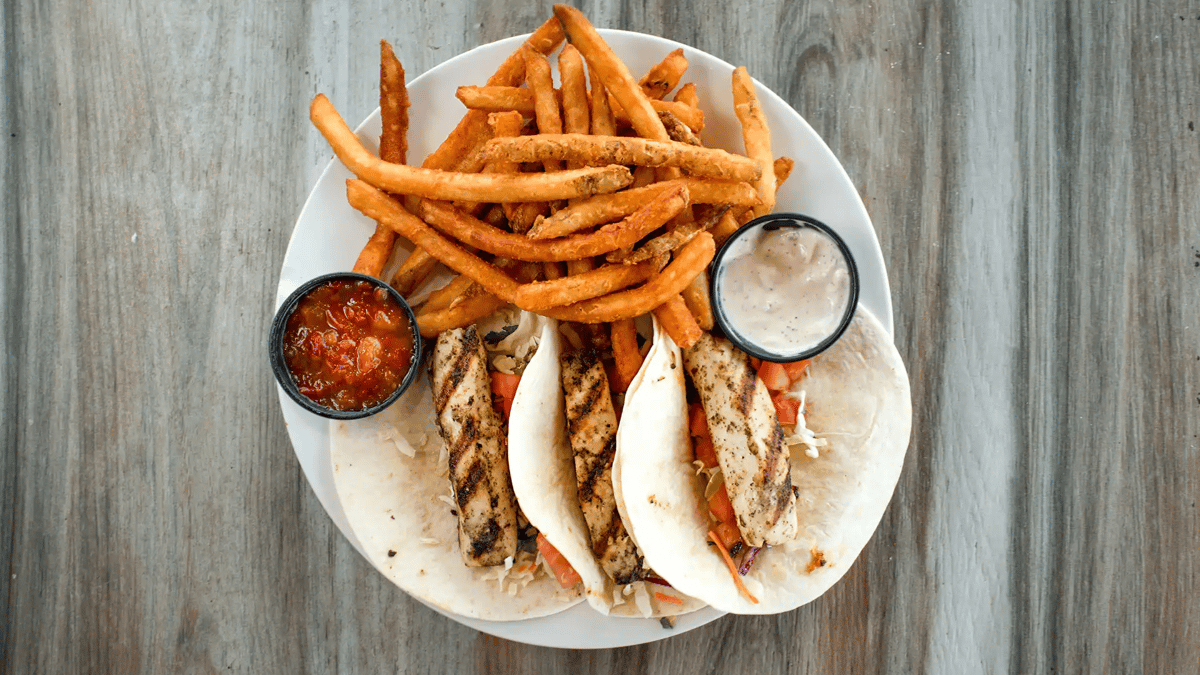 Mahi Tacos Dinner Menu Whitey S Fish Camp Seafood Restaurant In Fleming Island Fl