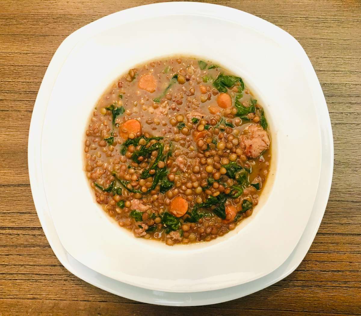 Lina's Green Lentil and Sausage Soup (Frozen)