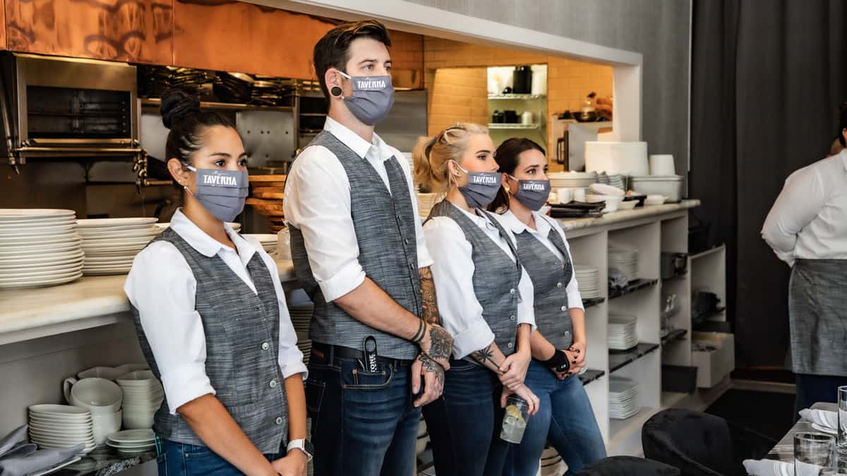 Staff in masks