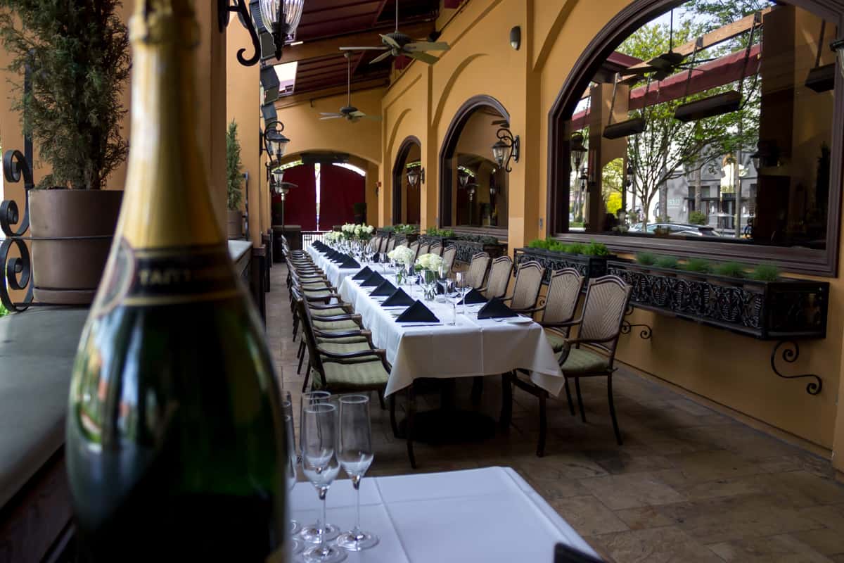 vineyard patio with wine