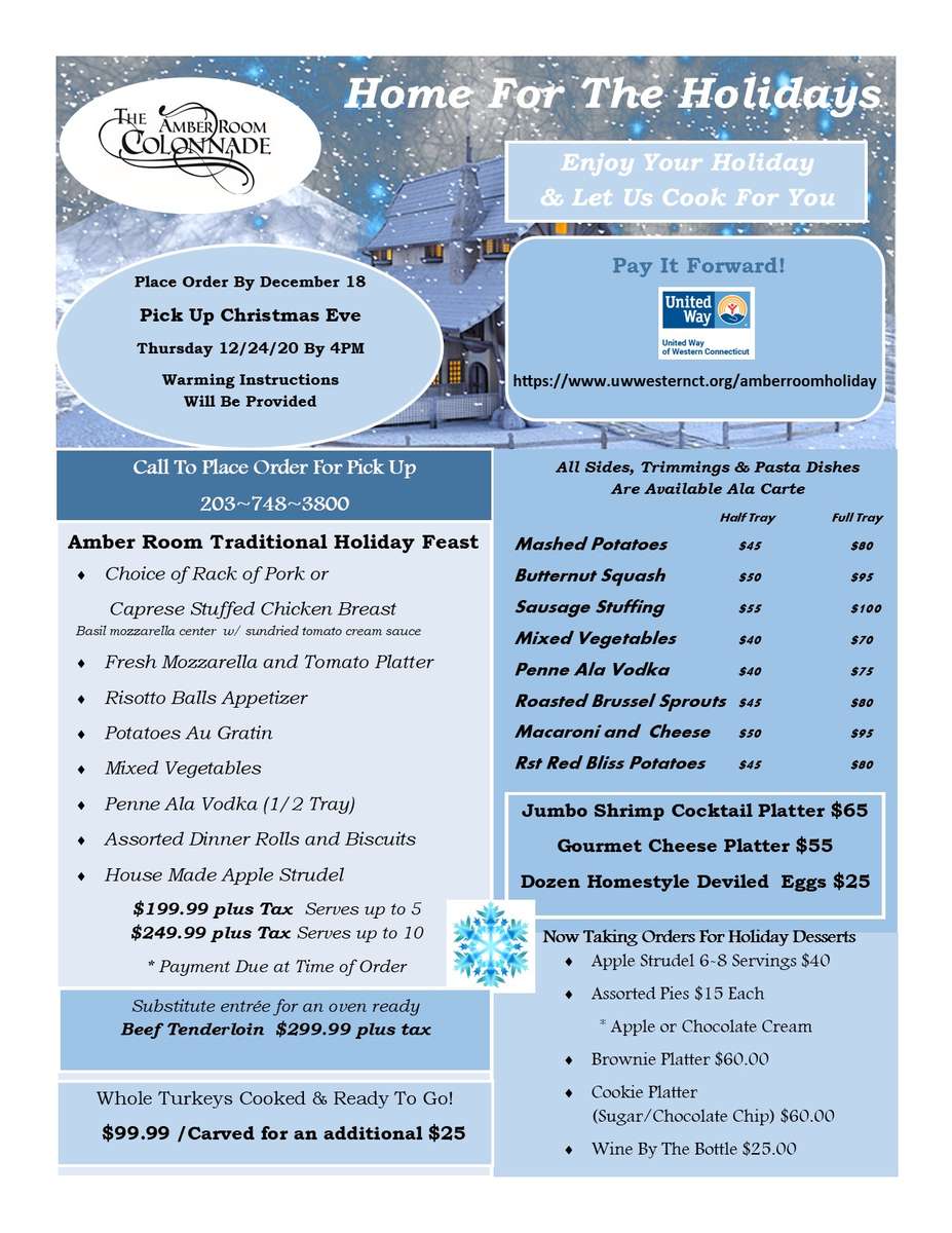 Holiday menu